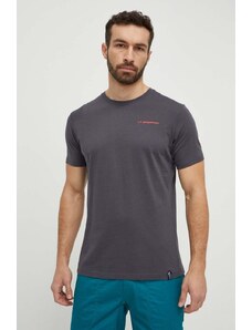 LA Sportiva tricou Boulder barbati, culoarea gri, cu imprimeu, F36900322