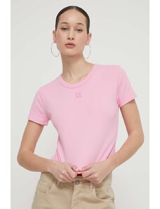 HUGO tricou femei, culoarea roz, 50512000
