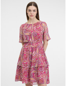 Orsay Red-Pink Ladies Patterned Dress - Women