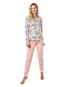 Taro Pijamale de damă cu mâneci lungi Gardenia trandafiri