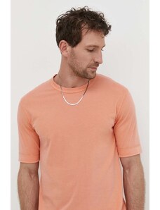 Drykorn tricou din bumbac barbati, culoarea portocaliu, neted