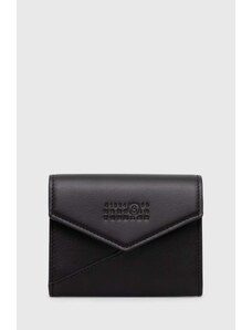 MM6 Maison Margiela portofel de piele Japanese 6 Flap femei, culoarea negru, SA5UI0010