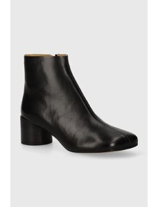 MM6 Maison Margiela cizme de piele Ankle Boots femei, culoarea negru, cu toc drept, S59WU0234