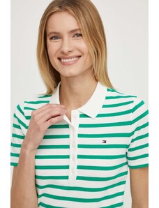Tommy Hilfiger tricou polo femei, culoarea verde WW0WW39530