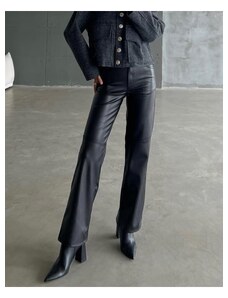 Laluvia Black Series Stitched Leather Trousers