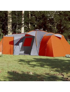 OrlandoKids Cort camping 12 pers. gri portocaliu 840x720x200 cm tafta 185T