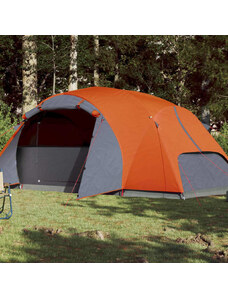 OrlandoKids Cort camping 8 persoane gri portocaliu 360x430x195cm tafta 190T