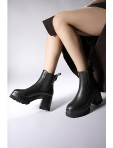 Riccon Women's Heeled Boots Black Skin