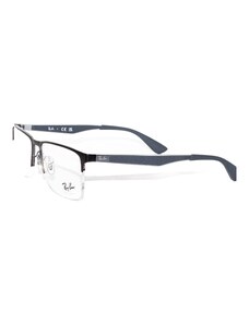 Rame ochelari de vedere unisex Ray-Ban RX6335 2855, Rectangular, Gri, Metal, 56 mm, 17 mm, 145 mm