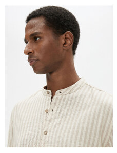 Koton Big Collar Shirt Buttoned Rollable Sleeve Detail Cotton