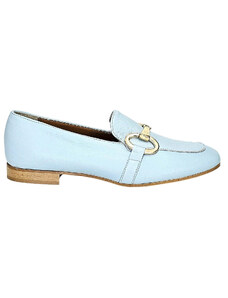 Pantofi dama din piele naturala, Bleu-Made in Italy, Nappa Saintropez Cielo