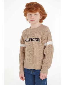 Tommy Hilfiger pulover copii culoarea bej, light