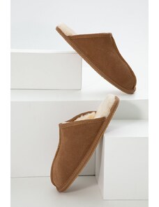 Answear Lab papuci din piele intoarsa culoarea maro
