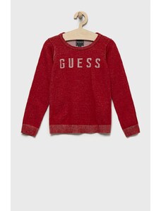 Guess pulover de bumbac pentru copii culoarea rosu, light