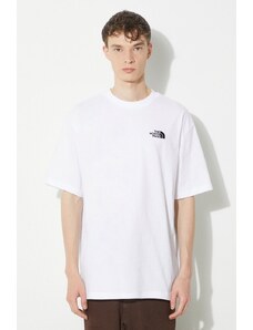 The North Face tricou din bumbac M S/S Essential Oversize Tee barbati, culoarea alb, cu imprimeu, NF0A87NRFN41