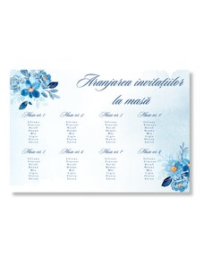 Personal Aranjarea invitațiilor la masă - Flori albastre