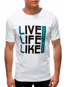 EDOTI Men's printed t-shirt S1569 - white