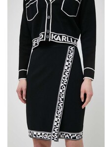 Karl Lagerfeld fusta culoarea negru, mini, drept