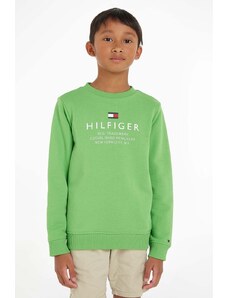 Tommy Hilfiger bluza copii culoarea verde, cu imprimeu