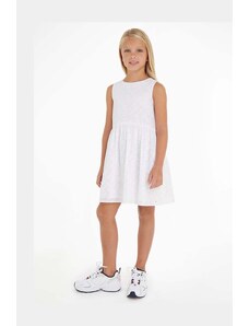 Tommy Hilfiger rochie fete culoarea alb, mini, evazati