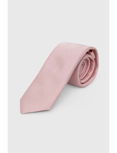 HUGO cravată de mătase culoarea roz 50468199
