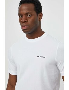 Karl Lagerfeld tricou bărbați, culoarea alb, uni 542221.755020