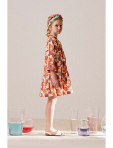 zippy rochie din bumbac pentru copii culoarea portocaliu, mini, evazati