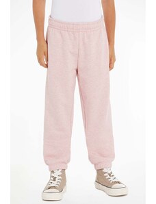 Tommy Hilfiger pantaloni de trening din bumbac pentru copii culoarea roz, neted