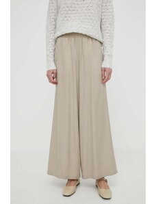 Drykorn pantaloni CEILING femei, culoarea bej, lat, high waist, 130005 80758