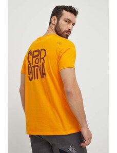 LA Sportiva tricou Back Logo barbati, culoarea portocaliu, cu imprimeu, F04102102