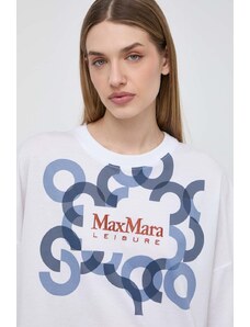 Max Mara Leisure tricou din bumbac femei, culoarea alb 2416970000000