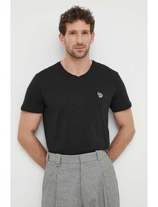PS Paul Smith tricou din bumbac barbati, culoarea negru, cu imprimeu