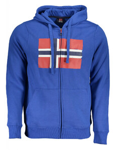 Norway Hanorac barbati cu fermoar si imprimeu cu logo albastru