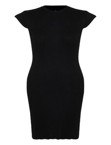 Trendyol Curve Black Ribbed Knitwear Dress