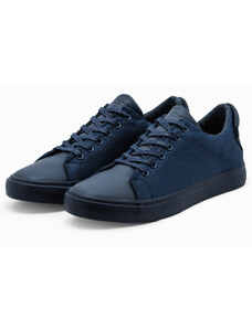 Ombre BASIC pantofi de sport din material combinat pentru bărbați - albastru marin V2 OM-FOCS-0105