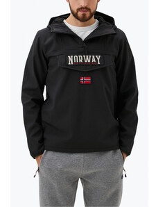 Norway Jacheta barbati cu fermoar in zona gatului si imprimeu cu logo negru