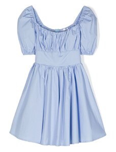 Miss Grant Kids puff-sleeve flared dress - Blue
