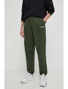 New Balance pantaloni de trening culoarea verde, neted, WP33513KOU