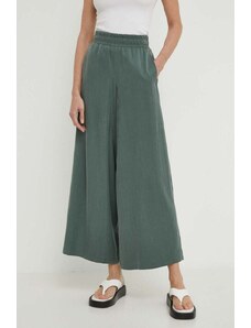 Drykorn pantaloni CEILING femei, culoarea verde, lat, high waist, 130005 80758