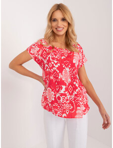 Fashionhunters Coral blouse with short sleeves SUBLEVEL