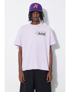 Aries tricou din bumbac Sunbleached Temple SS Tee barbati, culoarea violet, cu imprimeu, SUAR60030X