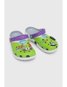Crocs papuci Toy Story Buzz Classic Clog femei, culoarea verde, 209545