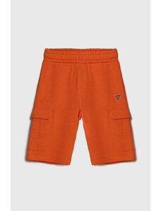 Guess pantaloni scurti copii culoarea portocaliu, talie reglabila