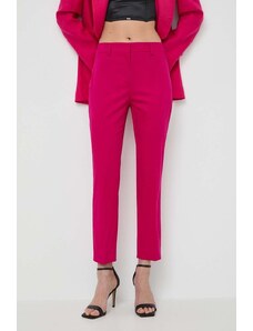 Weekend Max Mara pantaloni femei, culoarea roz, fason tigareta, high waist 2415130000000