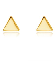 Bijuterii Eshop - Cercei din aur galben 14K - triunghiuri echilaterale curbate strălucitoare S1GG232.26