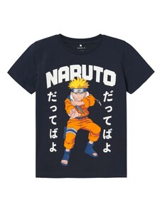 NAME IT Tricou 'Macar Naruto' albastru marin / safir / portocaliu / alb
