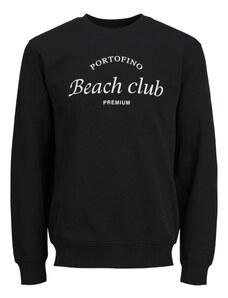 JACK & JONES Bluză de molton 'Ocean Club' negru / alb