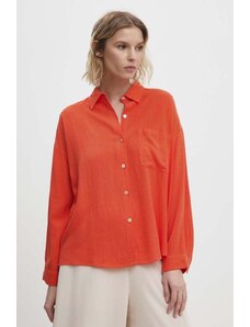 Answear Lab camasa de in culoarea portocaliu, cu guler clasic, relaxed