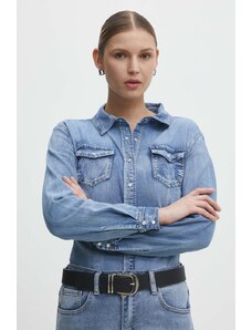 Answear Lab camasa jeans femei, cu guler clasic, regular