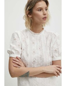 Answear Lab bluza din bumbac femei, culoarea alb, modelator